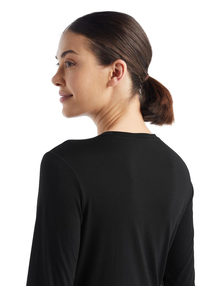 Long Sleeve Icebreaker Merino Sphere II T-Shirt Femme Noir | FR 1644PJJQ